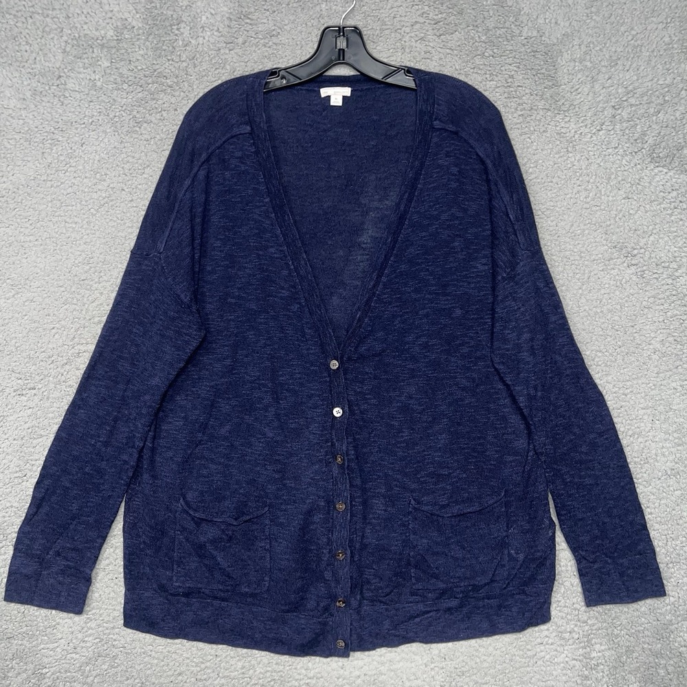 Gap Cardigan Sweater Women's Size XL‎ Blue Knit Pockets Button Preppy Academia